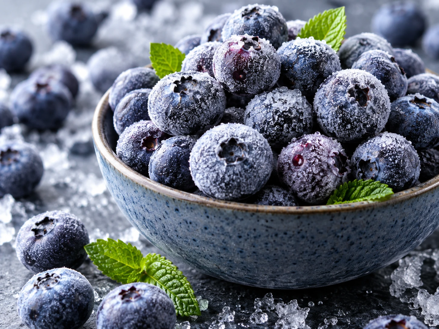 Blueberries ready for the freezer