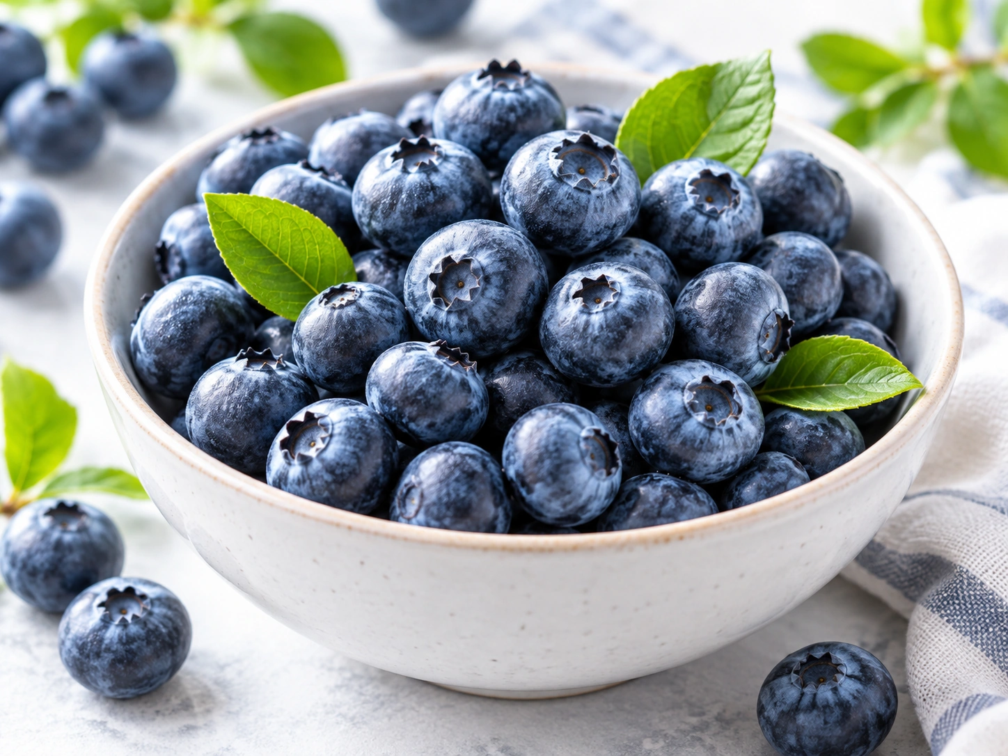 Bowl of blueberries ready for snacking